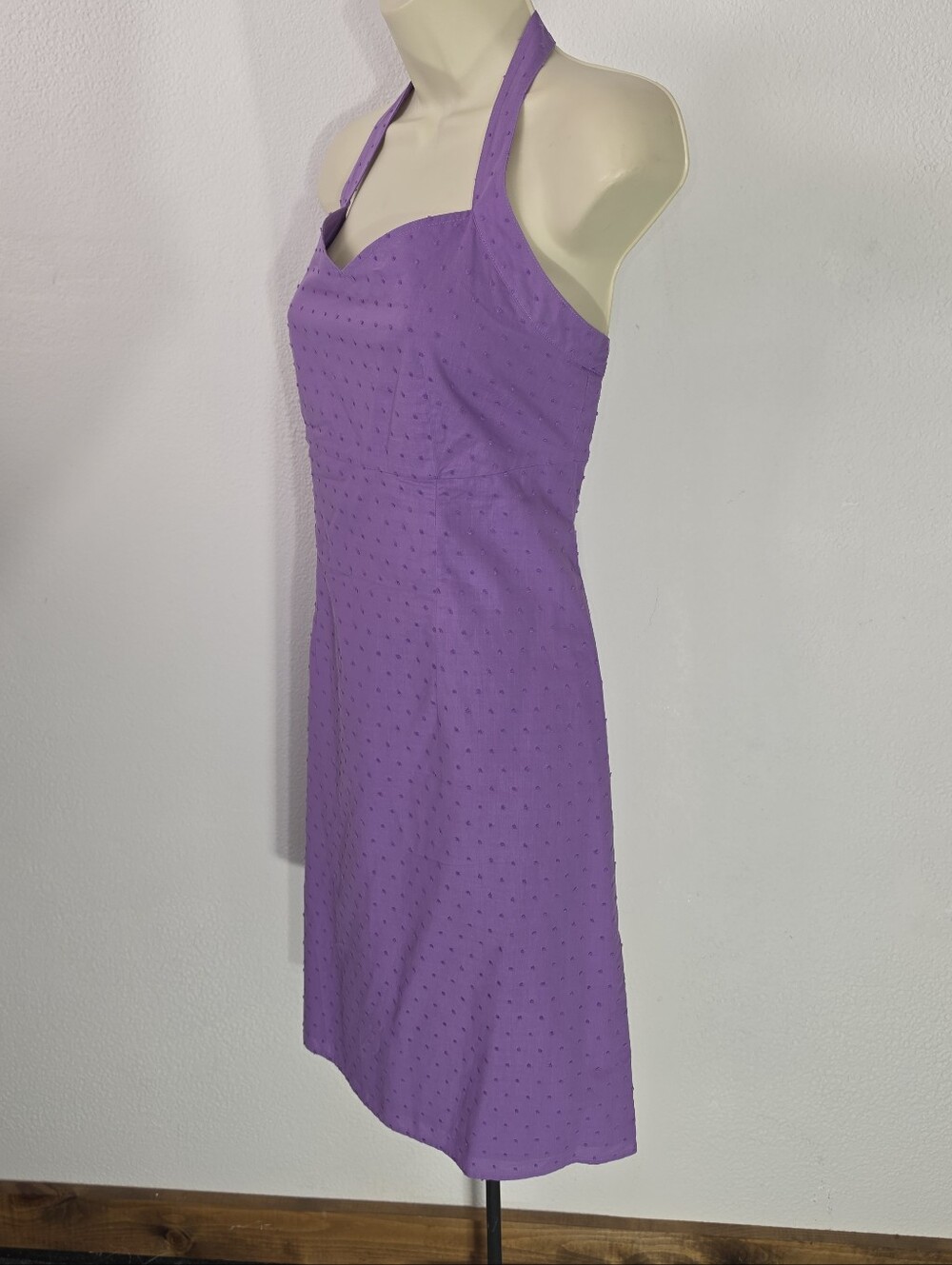 Route 66 Dress Cotton Y2K Slip Dot Pin-Up Summer Fit & Flare Lavender Size 6 - Picture 4 of 10